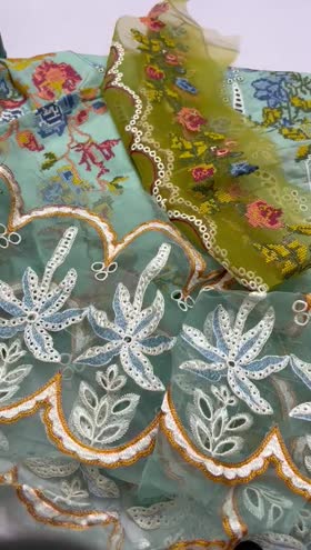 Rs 8950 Mushq Emb 3 pc silk duppata Rs 8950 Mushq Emb 3 pc silk duppata